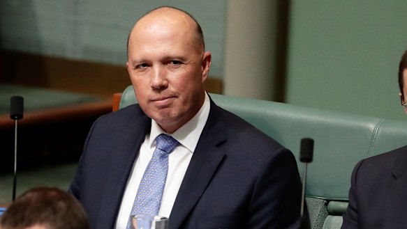 Former home affairs minister Peter Dutton on the backbench in question time on Wednesday.