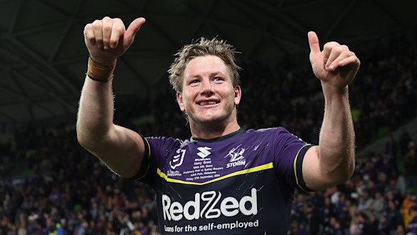 Harry Grant will lead the Storm out on Sunday night