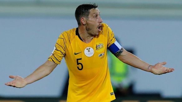 Injury: Socceroos midfielder Mark Milligan.