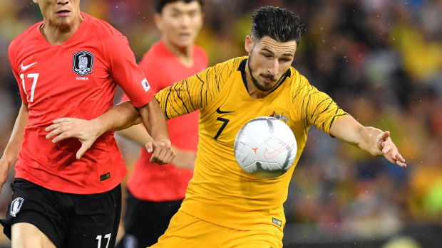 Wait and see: Graham Arnold says it's too early to tell if Mathew Leckie will play at the Asian Cup.