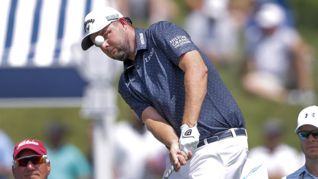 Bunkering down: Marc Leishman played well despite mourning Lyle's loss.