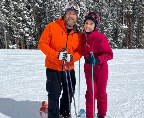 Amy La Porte in the Rocky Mountains, Colorado, with her partner, Braden Reiber.