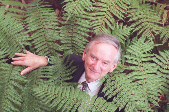 Carrick Chambers at the Royal Botanic Garden among some of his much-loved tree ferns.