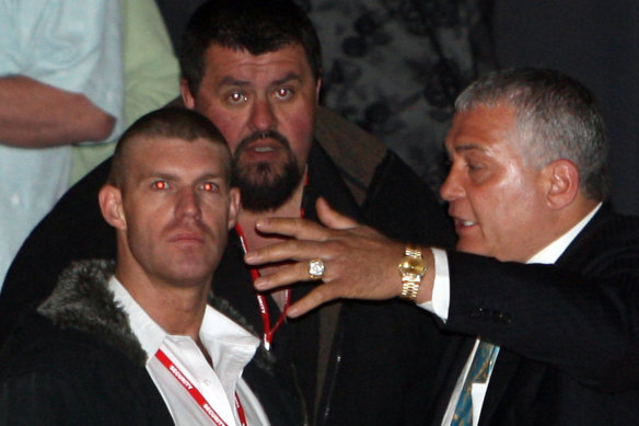 Mick Gatto tells security guards to eject reporters from a fundraising bash for Faruk Orman in 2008. 