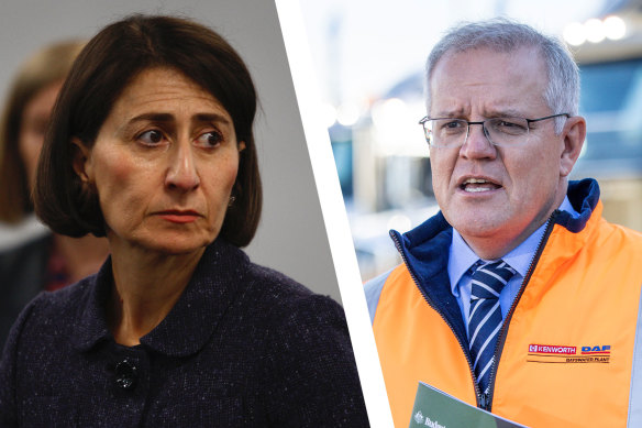 Gladys Berejiklian and Scott Morrison.