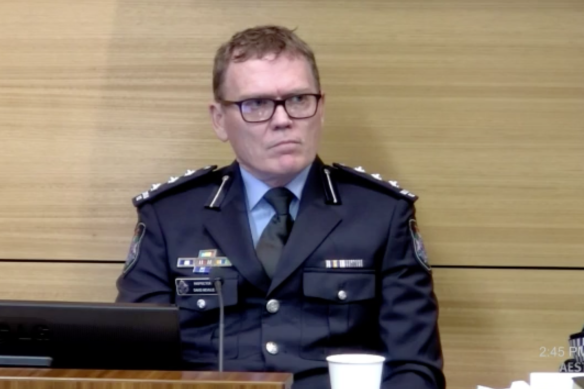 Queensland Police Service Inspector David Neville at the inquiry on Tuesday.