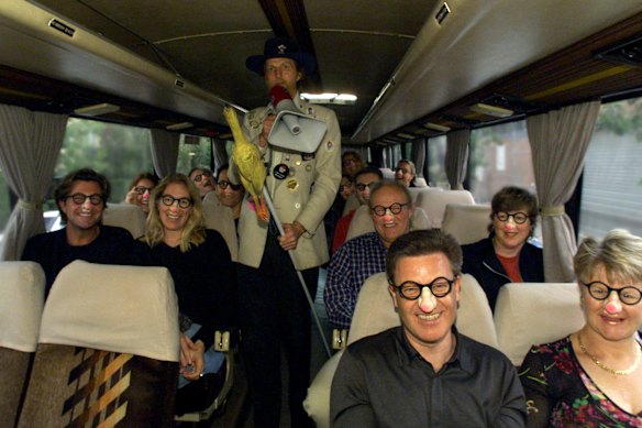 Rod Quantock leading one of his comedy bus tours.