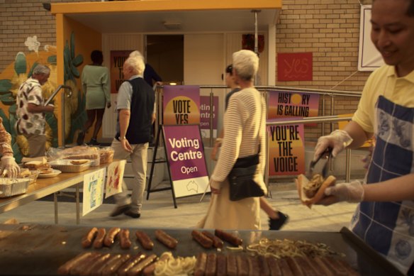 A scene from the new Yes ad featuring John Farnham’s You’re the Voice.