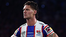 Knights captain Kalyn Ponga at full-time in the NRL grand final.