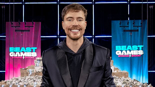 MrBeast (aka Jimmy Donaldson), giving his all on his reality show Beast Games.