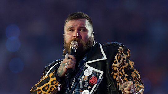 Teddy Swims at the NRL grand final.