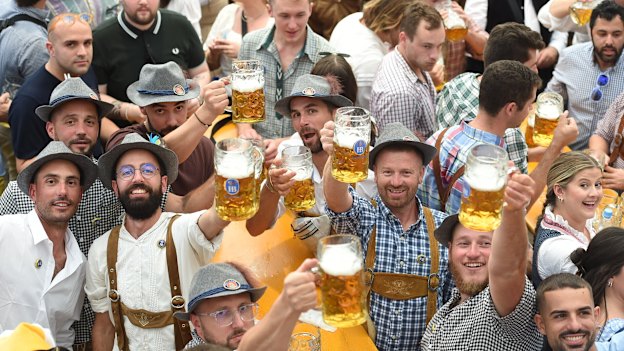 Beer drinkers at last month’s Munich Oktoberfest.