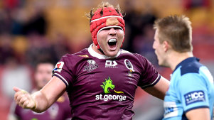 Queensland’s Harry Wilson doesn’t mind scoring a try against NSW.