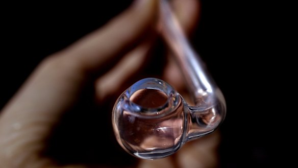 Crystal methamphetamine pipe.  