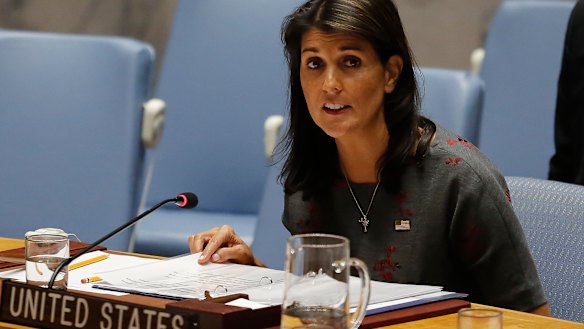 United States UN Ambassador Nikki Haley. 