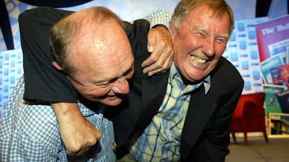 Harvey and Singleton settle their differences at the Magic Millions in 2005.