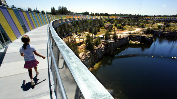 The Brickpit walkway and surrounding parklands are popular with families. 