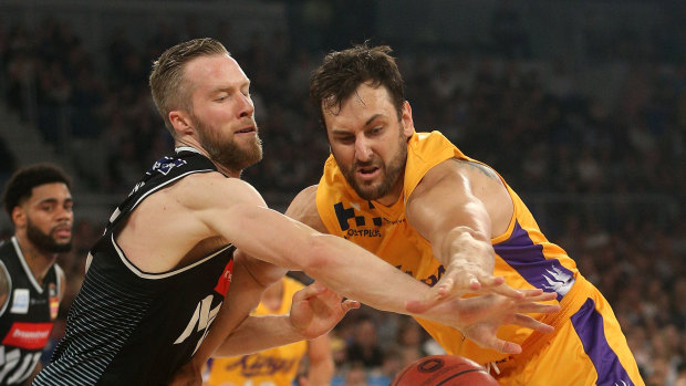 Limited: Andrew Bogut was immense defensively, but couldn't get going at the offensive end in Sydney's loss.