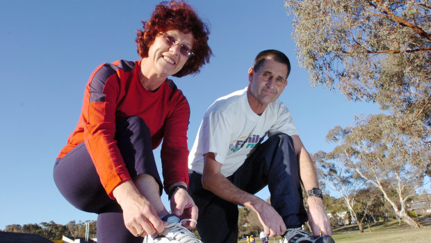 Jim and Maria White getting ready for the fun run in 2005. 