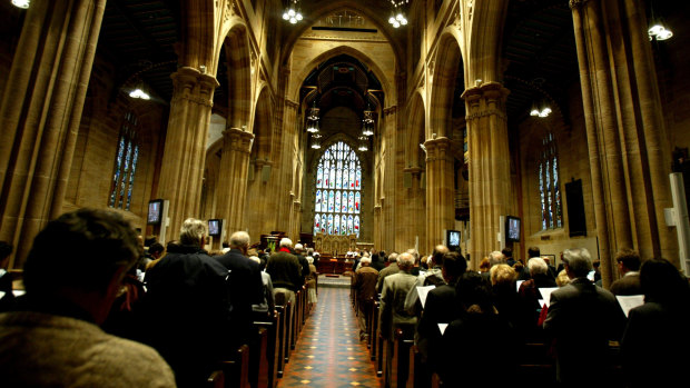 A service at St Andrews cathedral in the Anglican diocese of Sydney.