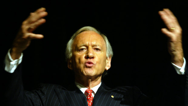 Andrew Peacock at a Brisbane leaders’ forum in 2003.