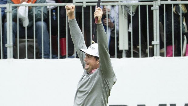 Relief: Keegan Bradley claimed his first tournament win since 2012.