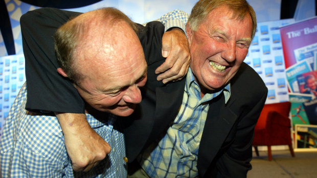 Harvey and Singleton settle their differences at the Magic Millions in 2005.