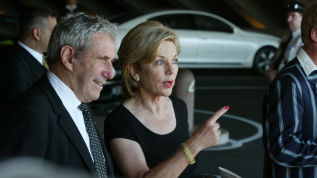 Miller and Ita Buttrose at the memorial service for Kerry Packer in 2006.