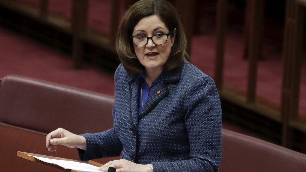 New Liberal senator Sarah Henderson called for the overturning of Victoria's ban on gas drilling in her first speech to the Senate. 