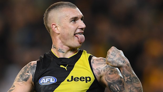 Licked: Dustin Martin was instrumental as Richmond overpowered Hawthorn.