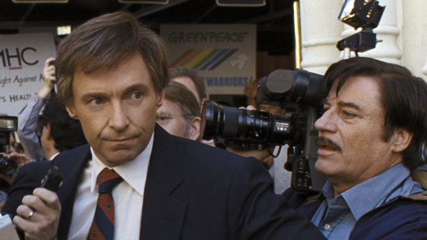 Hugh Jackman in a scene from The Front Runner.