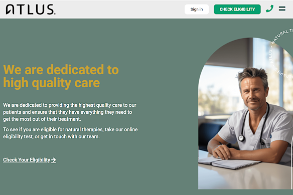 A screenshot from Atlus’ website, appearing to show an AI-generated image of a doctor.
