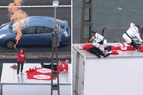 Deanna Violet Coco was sentenced to a minimum eight months for this protest on the Harbour Bridge.