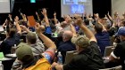 CFMEU mining delegates voting to leave the amalgamated union at the division’s national convention. 