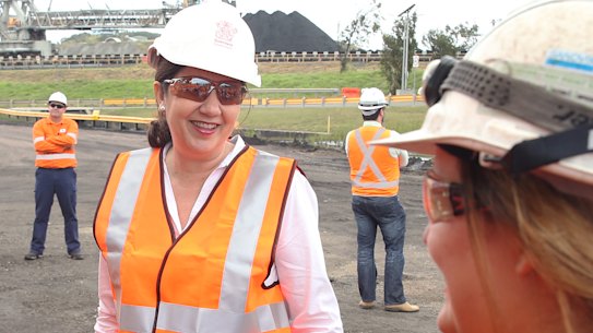 Queensland Premier Annastacia Palaszczuk at Hay Point coal terminal in Mackay on Wednesday.