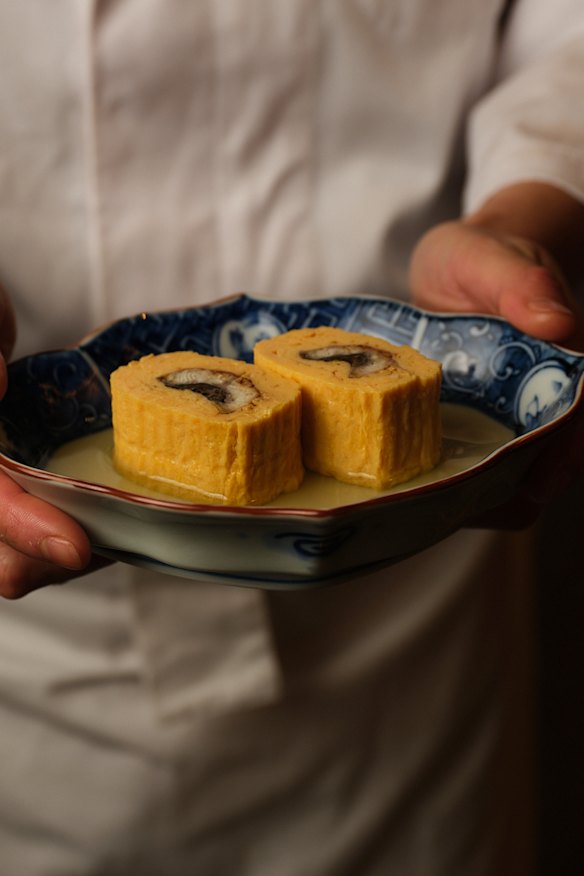 Umaki rolled eel omelette.
