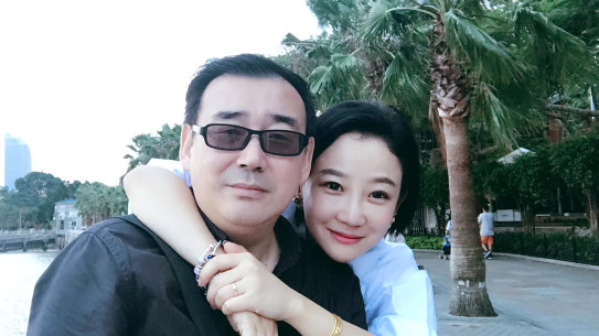 Yang Hengjun pictured with his wife in 2017.