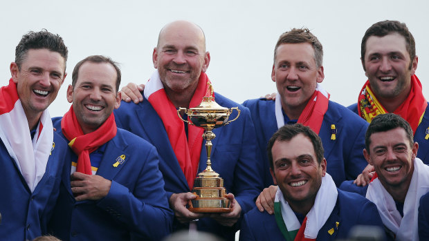 Members of the victorious European side at the 2018 Ryder Cup.