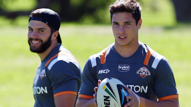 Tedesco and Moses at Wests Tigers in 2015.