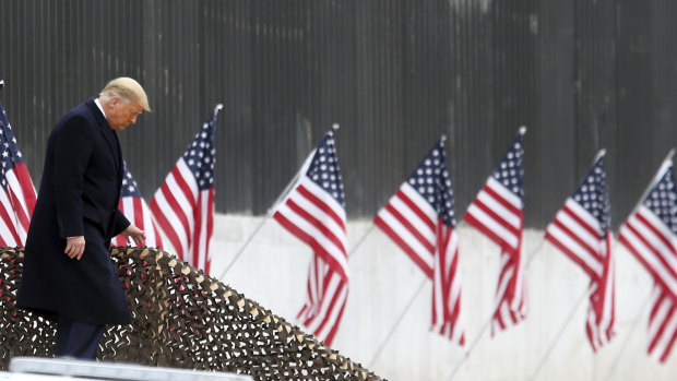 US President Donald Trump, pictured during a trip the border wall in Texas this week.