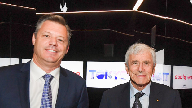 Seven West Media CEO James Warburton and chairman Kerry Stokes.