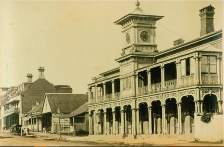 The original Lands Office in George Street in 1876. Foundations were recently discovered and allowed to be removed.