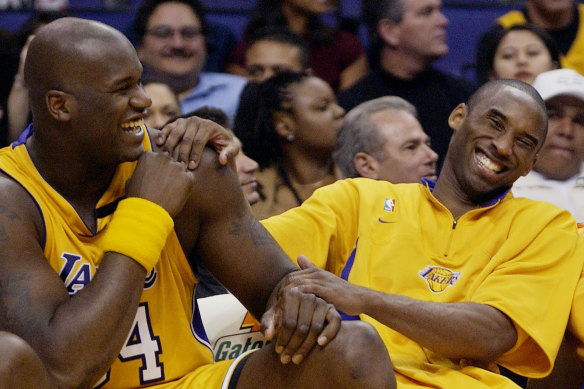 Kobe Bryant, right, pictured with Shaquille O'Neal in 2003.