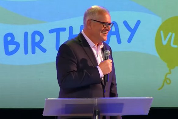 Scott Morrison delivers a sermon at Victory Life Centre in Perth.