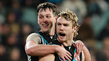 Zak Butters celebrates with Jason Horne-Francis.