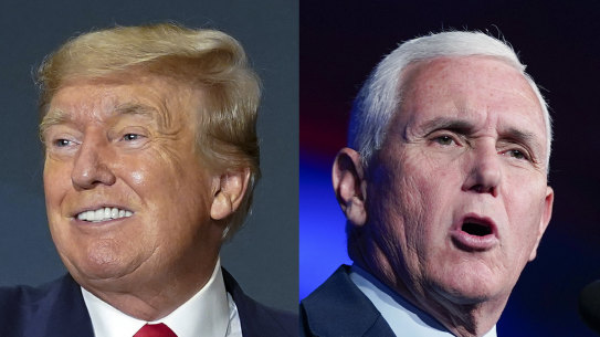 Former US president Donald Trump and former vice president Mike Pence.