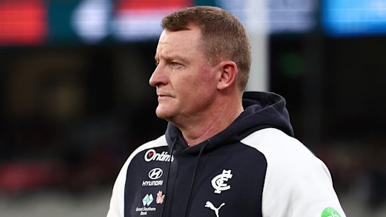 The Blues have a decision to make when it comes to Michael Voss.