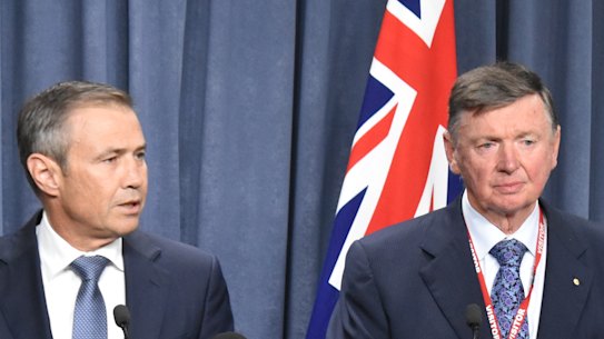 Premier Roger Cook and former WA governor Malcolm McCusker.
