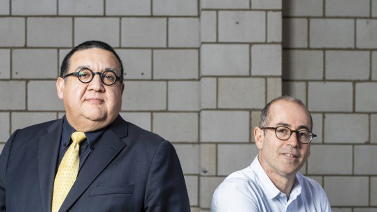 Hostplus chief investment officer Sam Sicilia with Square Peg venture capital firm founder Paul Bassat. 