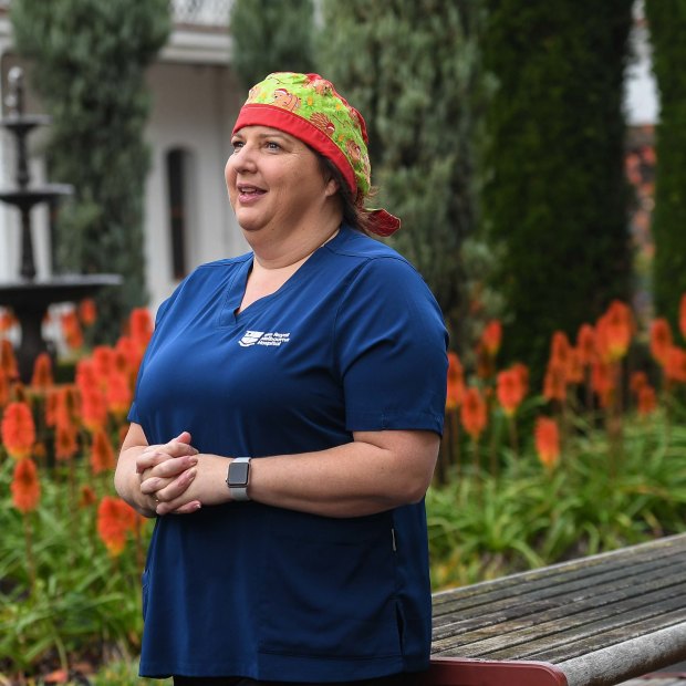 Janelle Walters, head of a nursing unit at Royal Melbourne Hospital. Last year she contracted coronavirus.